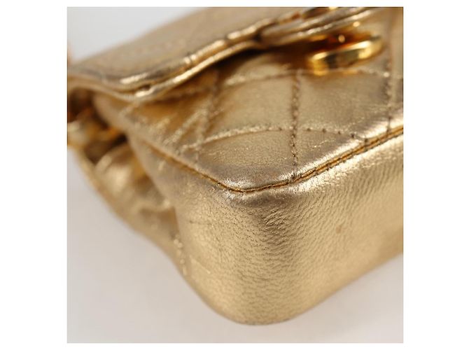 CHANEL Mini Mini Matelassé 7 Borsa a Catena in Pelle di Agnello Oro CC Auth 120870SAV - Ansicht 9