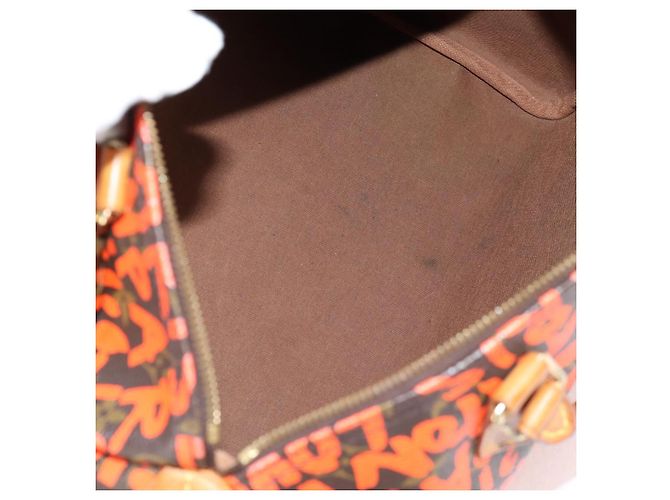 LOUIS VUITTON Borsa a Mano Speedy 30 Monogram Graffiti Arancione M93705 Auth 124885V Monogramma - vista 10