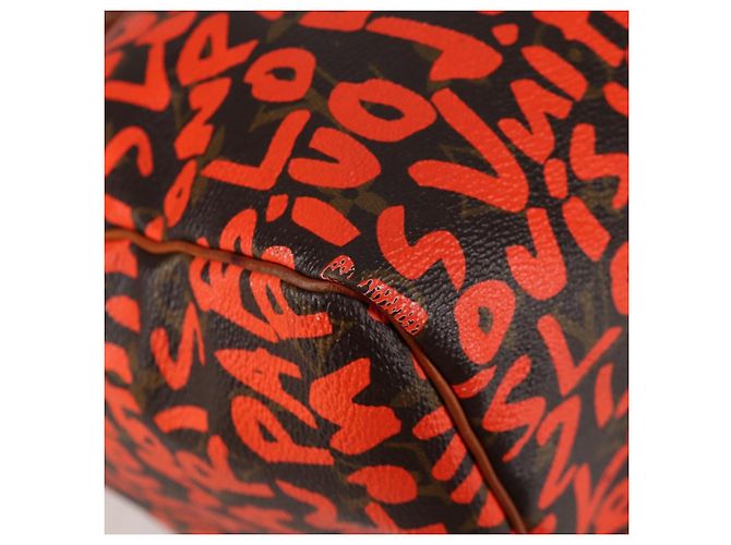 LOUIS VUITTON Borsa a Mano Speedy 30 Monogram Graffiti Arancione M93705 Auth 124885V Monogramma - vista 15