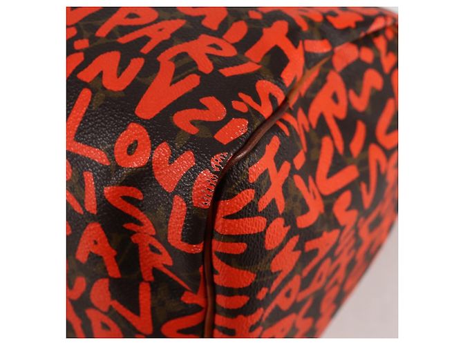 LOUIS VUITTON Borsa a Mano Speedy 30 Monogram Graffiti Arancione M93705 Auth 124885V Monogramma - vista 16