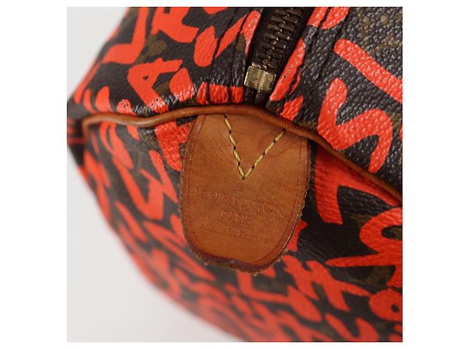 LOUIS VUITTON Borsa a Mano Speedy 30 Monogram Graffiti Arancione M93705 Auth 124885V Monogramma - vista 17