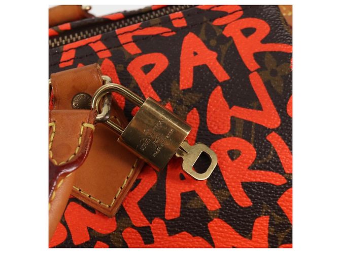 LOUIS VUITTON Borsa a Mano Speedy 30 Monogram Graffiti Arancione M93705 Auth 124885V Monogramma - vista 18