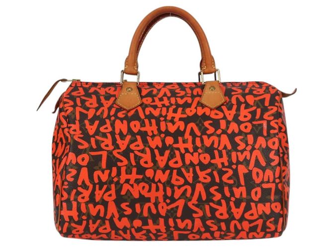 LOUIS VUITTON Borsa a Mano Speedy 30 Monogram Graffiti Arancione M93705 Auth 124885V Monogramma - vista 2