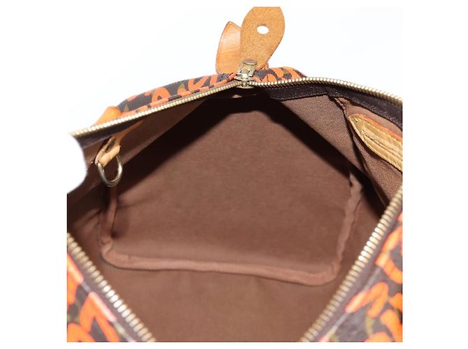 LOUIS VUITTON Borsa a Mano Speedy 30 Monogram Graffiti Arancione M93705 Auth 124885V Monogramma - vista 20