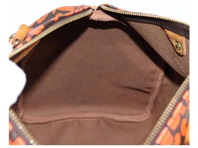 LOUIS VUITTON Borsa a Mano Speedy 30 Monogram Graffiti Arancione M93705 Auth 124885V Monogramma - vista 21