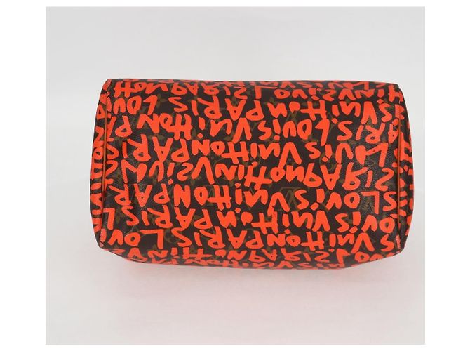 LOUIS VUITTON Borsa a Mano Speedy 30 Monogram Graffiti Arancione M93705 Auth 124885V Monogramma - vista 5