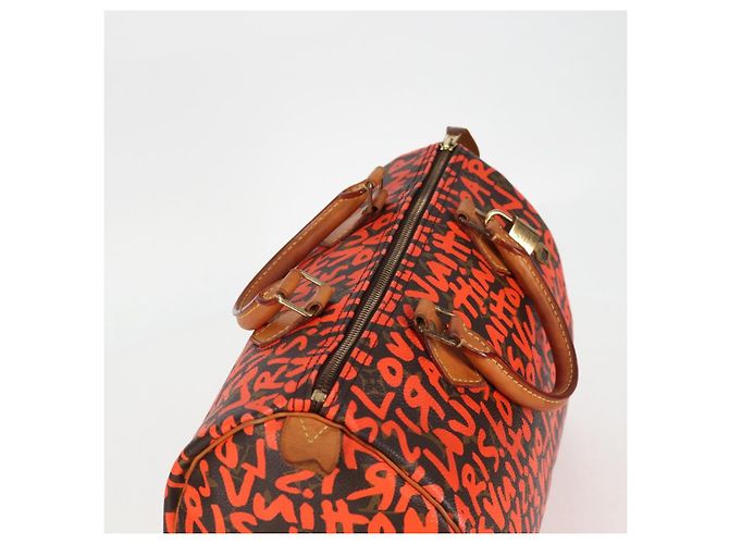 LOUIS VUITTON Borsa a Mano Speedy 30 Monogram Graffiti Arancione M93705 Auth 124885V Monogramma - vista 6
