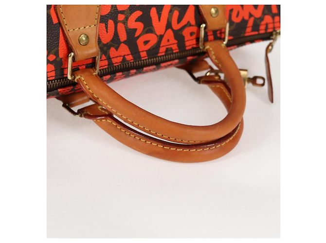 LOUIS VUITTON Borsa a Mano Speedy 30 Monogram Graffiti Arancione M93705 Auth 124885V Monogramma - vista 7