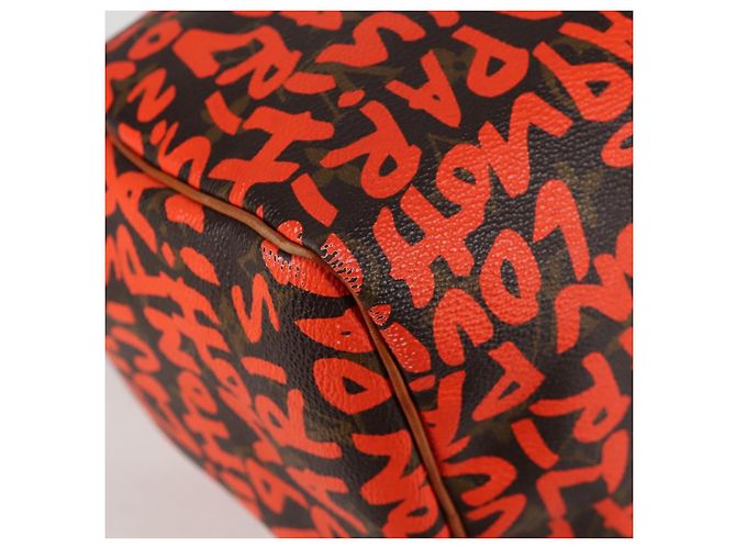 LOUIS VUITTON Borsa a Mano Speedy 30 Monogram Graffiti Arancione M93705 Auth 124885V Monogramma - vista 9