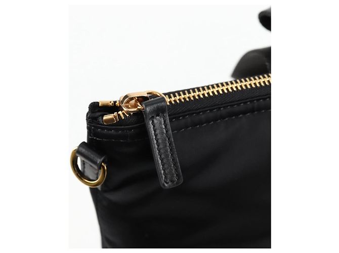 Borsa a mano VERSACE in nylon 2 in 1 nera e dorata Auth 118727V Nero D'oro - vista 10