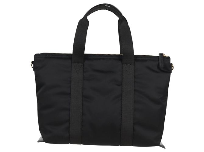 Borsa a mano VERSACE in nylon 2 in 1 nera e dorata Auth 118727V Nero D'oro - vista 2