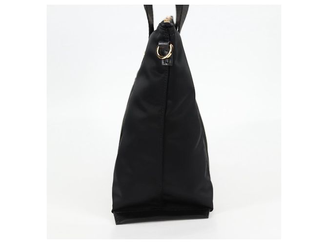Borsa a mano VERSACE in nylon 2 in 1 nera e dorata Auth 118727V Nero D'oro - vista 3