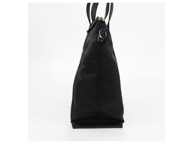 Borsa a mano VERSACE in nylon 2 in 1 nera e dorata Auth 118727V Nero D'oro - vista 4
