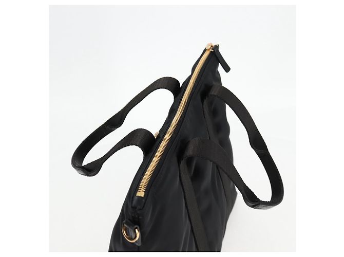 Borsa a mano VERSACE in nylon 2 in 1 nera e dorata Auth 118727V Nero D'oro - vista 6