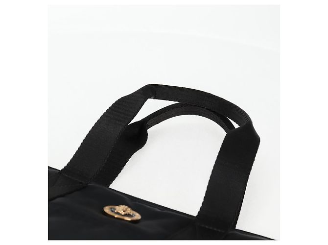 Borsa a mano VERSACE in nylon 2 in 1 nera e dorata Auth 118727V Nero D'oro - vista 8