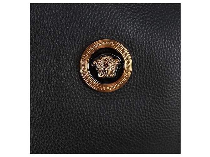 Versace Tote Bag aus Leder 2 in 1 Schwarz Gold Auth 118688V Golden - Ansicht 17