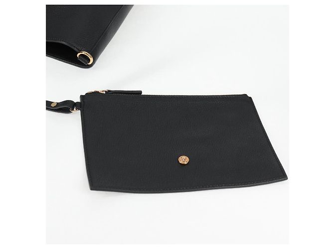 Versace Tote Bag aus Leder 2 in 1 Schwarz Gold Auth 118688V Golden - Ansicht 18
