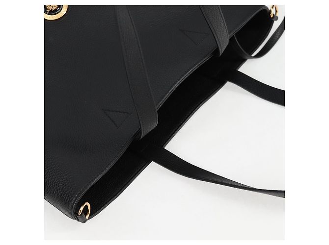 Versace Tote Bag aus Leder 2 in 1 Schwarz Gold Auth 118688V Golden - Ansicht 6