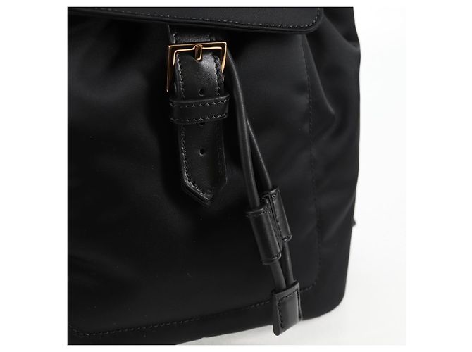 Mochila VERSACE de nylon preta e dourada Auth 118729V Preto Dourado - vista 20