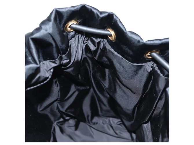 Mochila VERSACE de nylon preta e dourada Auth 118729V Preto Dourado - vista 23