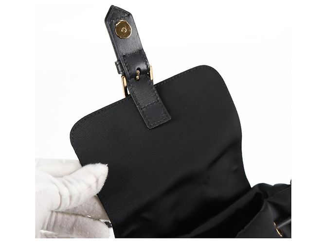 Zaino VERSACE in nylon nero e oro Auth 118728V D'oro - vista 10