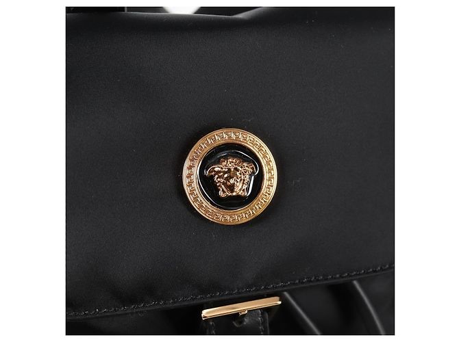 Zaino VERSACE in nylon nero e oro Auth 118728V D'oro - vista 19