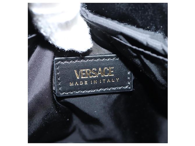 Zaino VERSACE in nylon nero e oro Auth 118728V D'oro - vista 22