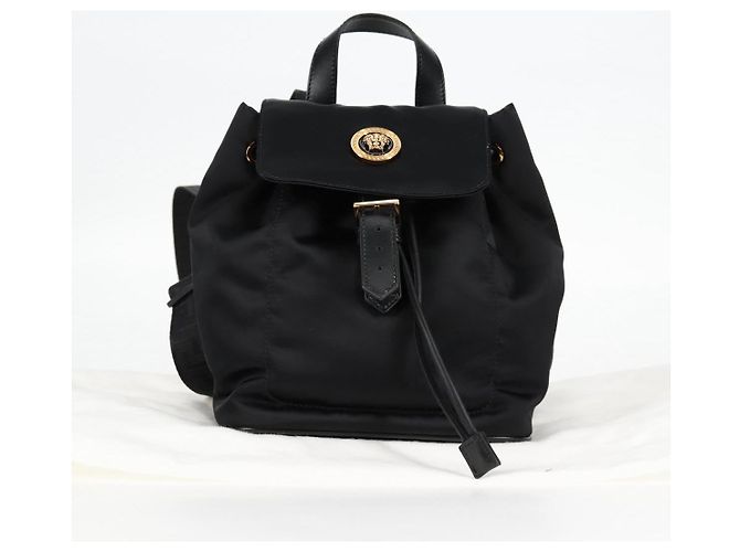 Zaino VERSACE in nylon nero e oro Auth 118733V D'oro - vista 12