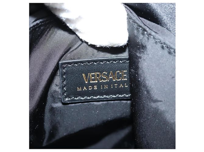 Zaino VERSACE in nylon nero e oro Auth 118733V D'oro - vista 22