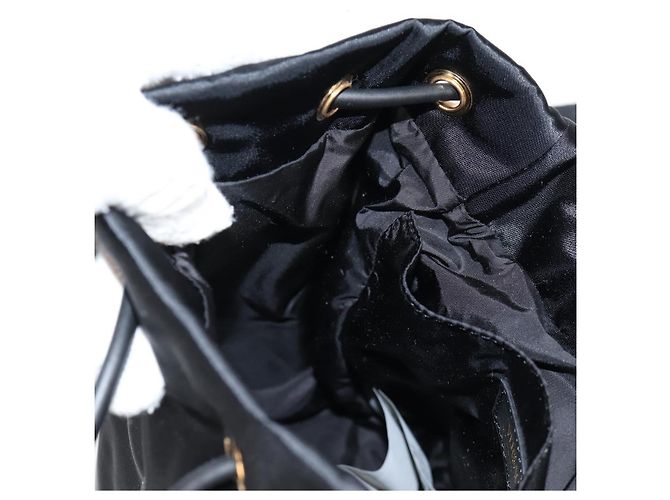 Zaino VERSACE in nylon nero e oro Auth 118733V D'oro - vista 24
