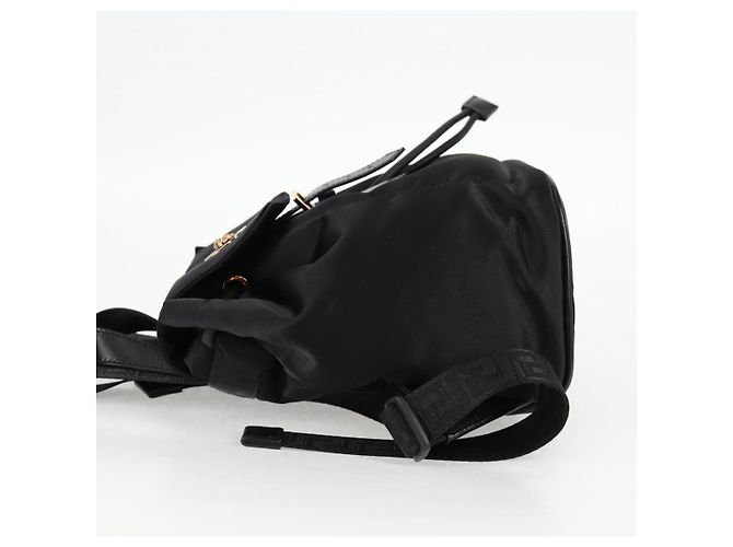 Zaino VERSACE in nylon nero e oro Auth 118733V D'oro - vista 3