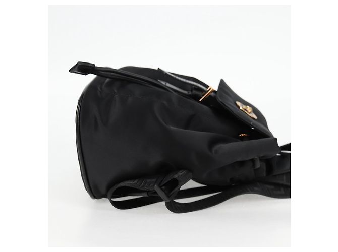 Zaino VERSACE in nylon nero e oro Auth 118733V D'oro - vista 4