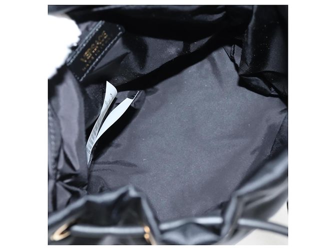 VERSACE Backpack Nylon Black Gold Auth 118730V Golden - view 11