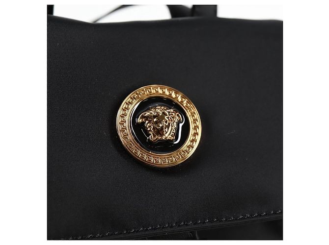 VERSACE Backpack Nylon Black Gold Auth 118730V Golden - view 19