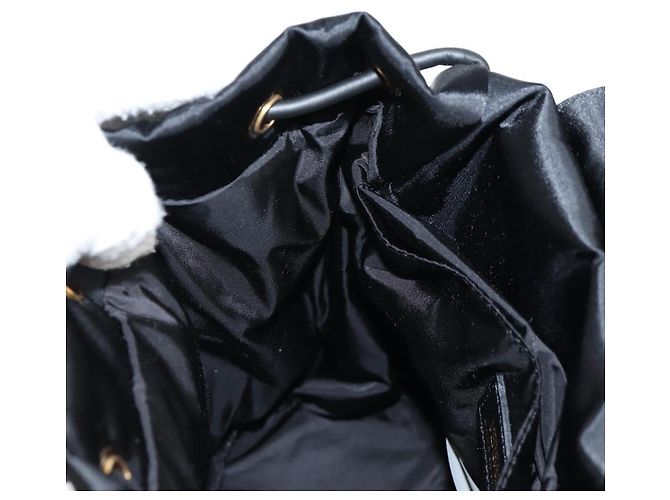 VERSACE Backpack Nylon Black Gold Auth 118730V Golden - view 24