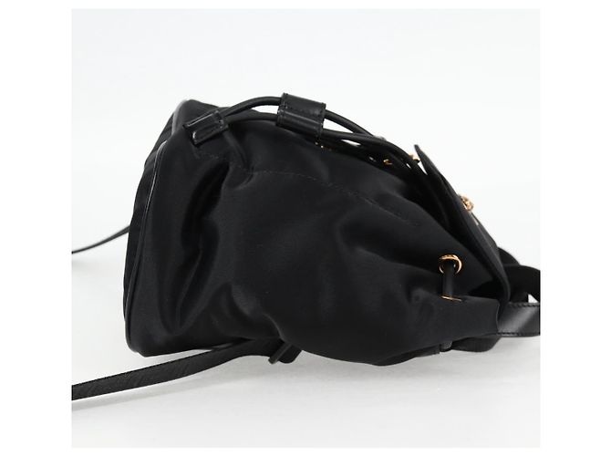 VERSACE Backpack Nylon Black Gold Auth 118730V Golden - view 4