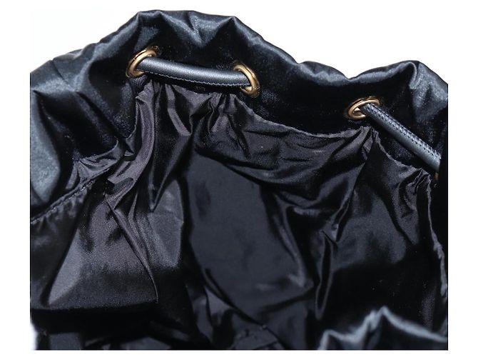 VERSACE Backpack Nylon Black Gold Auth 118734V Golden - view 23