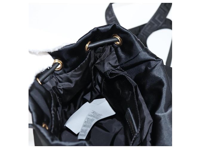 VERSACE Backpack Nylon Black Gold Auth 118734V Golden - view 24