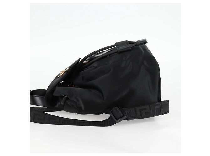 VERSACE Backpack Nylon Black Gold Auth 118734V Golden - view 3