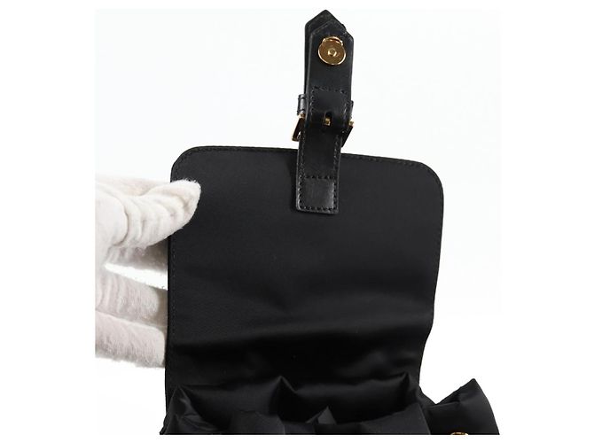 Zaino VERSACE in nylon nero e oro Auth 118731V D'oro - vista 10