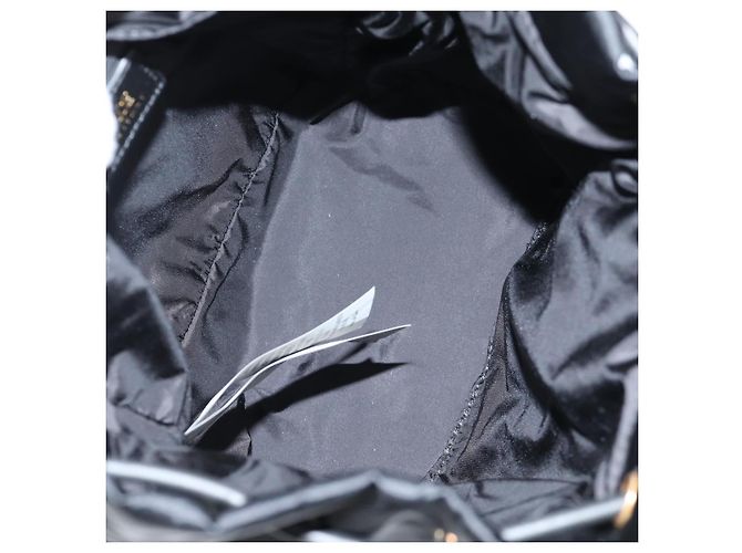 Zaino VERSACE in nylon nero e oro Auth 118731V D'oro - vista 11