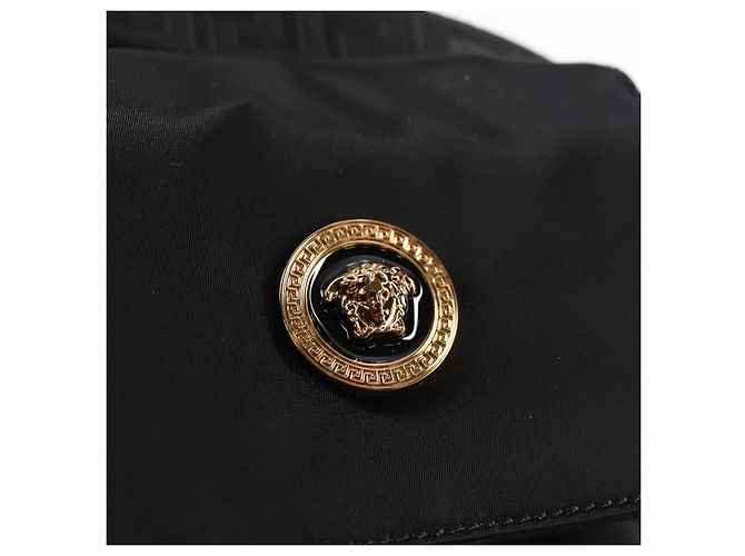 Zaino VERSACE in nylon nero e oro Auth 118731V D'oro - vista 19