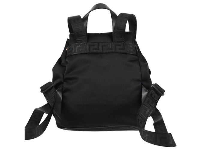 Zaino VERSACE in nylon nero e oro Auth 118731V D'oro - vista 2
