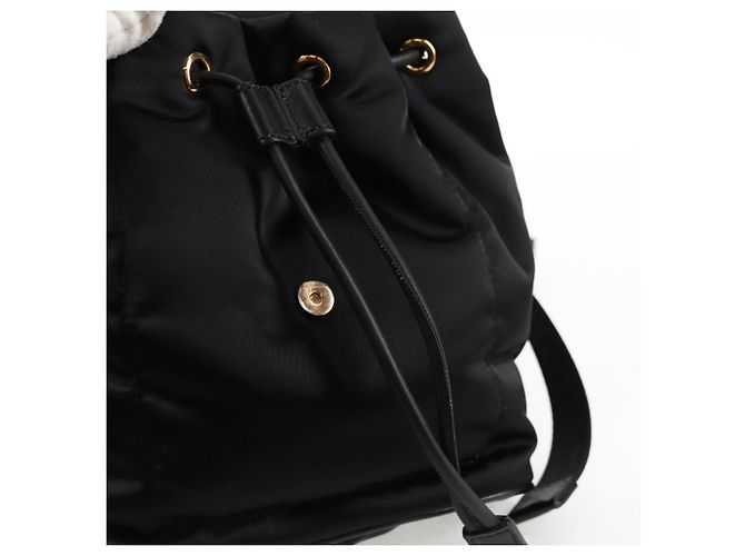 Zaino VERSACE in nylon nero e oro Auth 118731V D'oro - vista 21