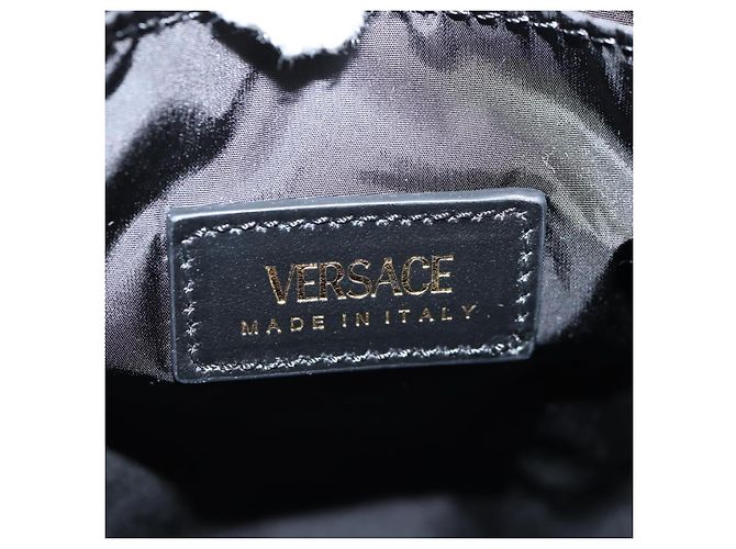 Zaino VERSACE in nylon nero e oro Auth 118731V D'oro - vista 22