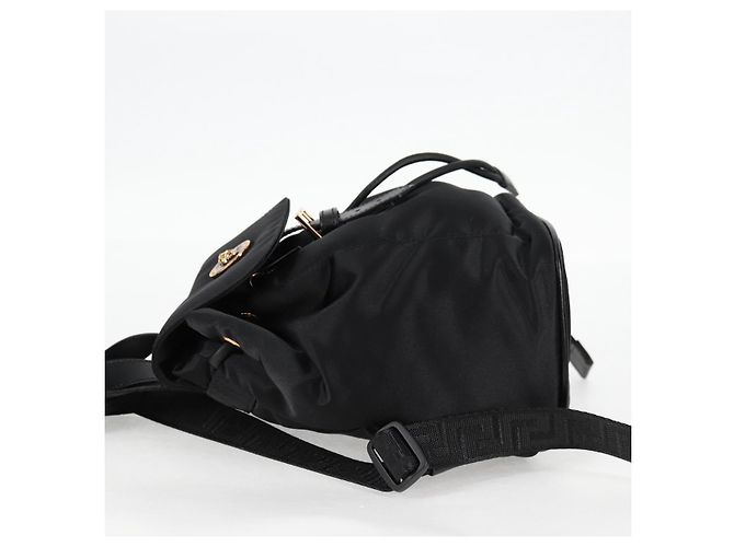 Zaino VERSACE in nylon nero e oro Auth 118731V D'oro - vista 3