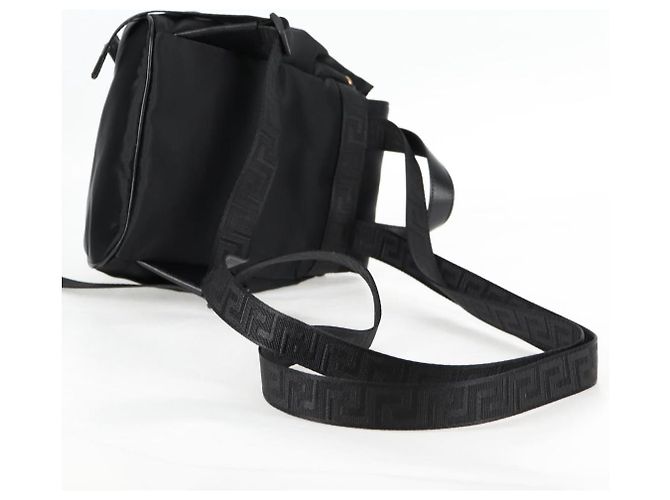 Zaino VERSACE in nylon nero e oro Auth 118731V D'oro - vista 8