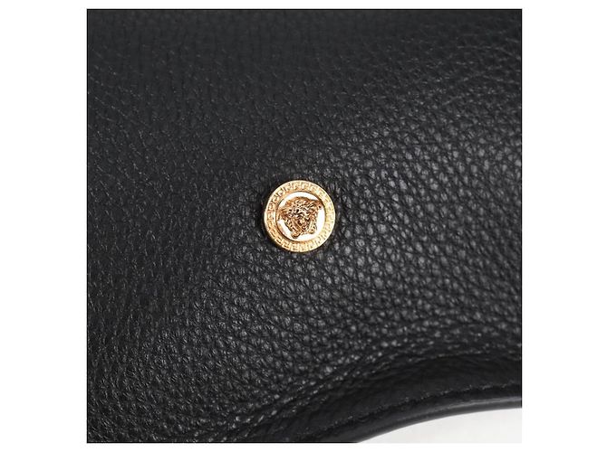 Versace Tote Bag aus Leder 2 in 1 Schwarz Gold Auth 118750V Golden - Ansicht 22