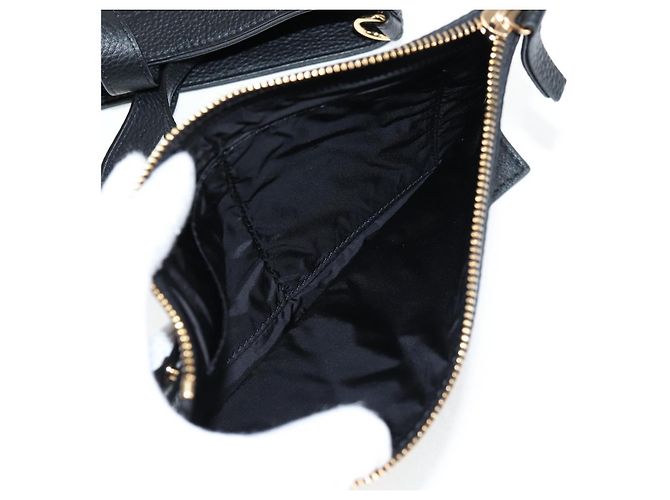 Versace Tote Bag aus Leder 2 in 1 Schwarz Gold Auth 118750V Golden - Ansicht 23