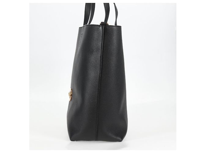 Versace Tote Bag aus Leder 2 in 1 Schwarz Gold Auth 118750V Golden - Ansicht 4